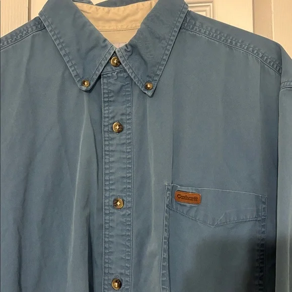 Carhartt Light Blue Button-Up Shirt - Picture 2 of 4